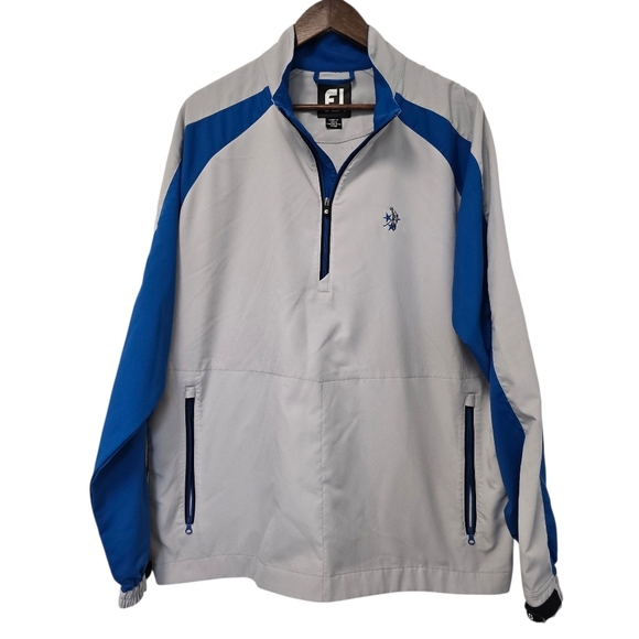 Footjoy Pullover Jacket Mens Blue Gray 1/2 Zip Long Sleeve Golf Size Large/XLarg - Picture 1 of 6